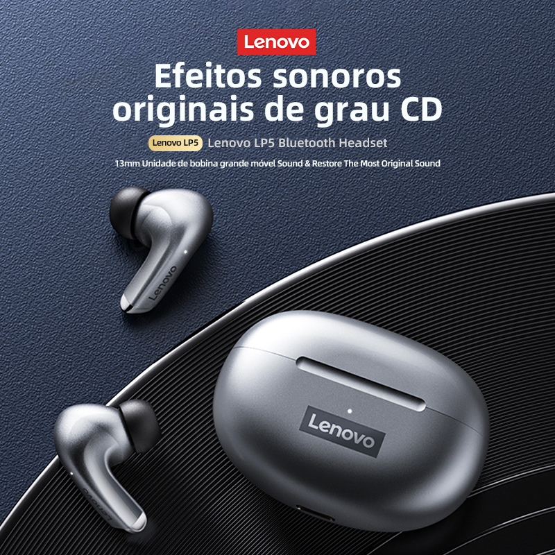 Fone de Ouvido Bluetooth Lenovo LP5